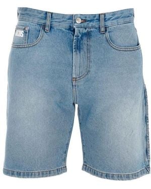 Gcds Logo Patch Denim Shorts - Blue