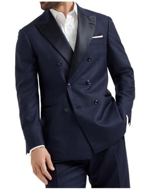 Brunello Cucinelli Long-Sleeved Suit Coat - Blue