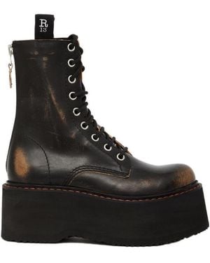 R13 75Mm Leather Boots - Black