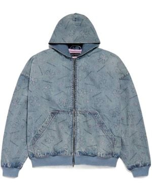 Balenciaga Handrawn Bows Denim Jacket - Blue