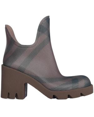 Burberry Marsh Checked Ankle Boots - Brown
