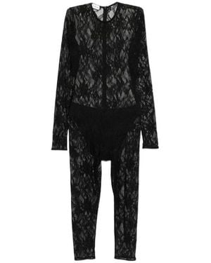 ANDAMANE Sheila Floral-Lace Jumpsuit - Black