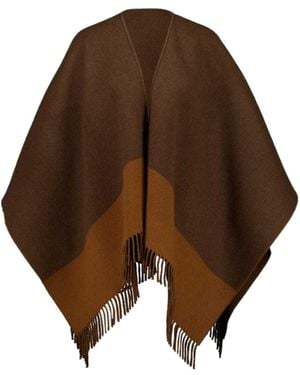 Gucci Fringed Trim Cape - Brown