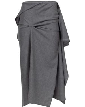 Victoria Beckham Pleated Skirt - Gray