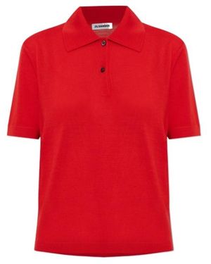 Jil Sander Short-Sleeved Polo Shirt - Red