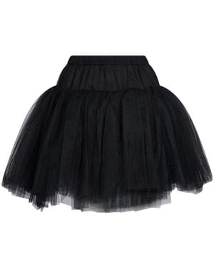 Simone Rocha Tulle-Layered Gathered Flared Mini Skirt - Black
