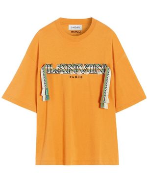 Lanvin Logo Round-Necked T-Shirt - Orange