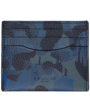 COACH Logo Camouflage Card Bag - Blue