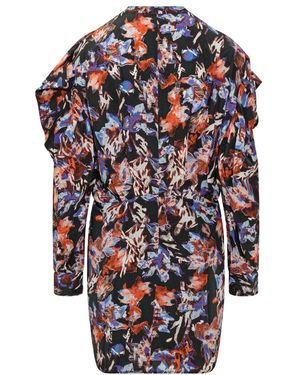 IRO Merera Multi-Pattern Pleated Detail Dress - Blue