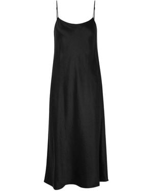 Vince Hammered Satin Slip Dress - Black