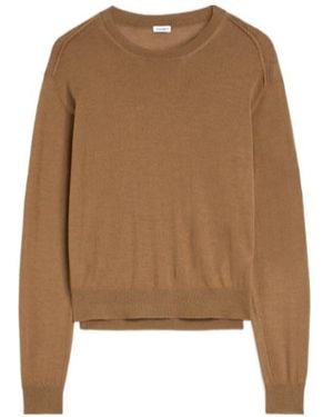 Jil Sander Side-Slit Crewneck Jumper - Brown