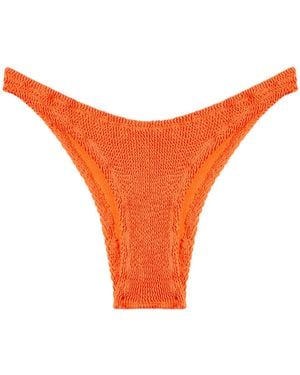 Reina Olga Ginny Smocked Bikini Bottoms - Orange