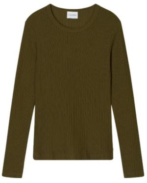 Closed Crewneck Long Sleeve Top - Green