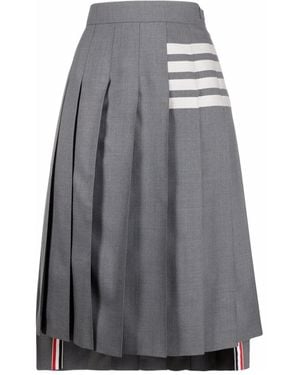 Thom Browne Mid Leght Pleated Skirt - Gray