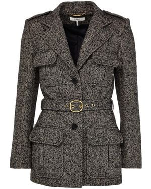 Chloé Belted Jacket With Four Pockets - Black