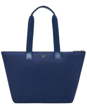 Emporio Armani Large Asv Tote Bag - Blue