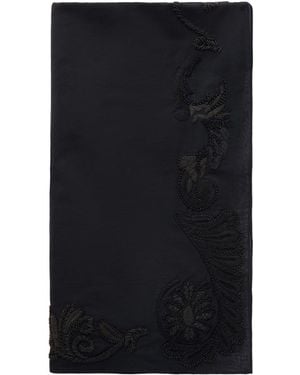 Dries Van Noten Bead-Embellished Embroidered Cotton Scarf - Black