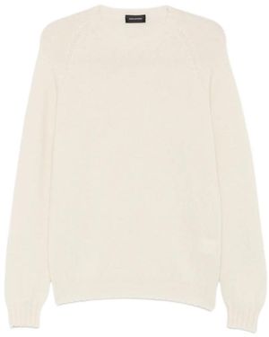 Tagliatore Nobhil Long-Sleeve Ribbed-Trim Jumper - White