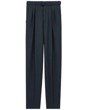 Saint Laurent Wool Casual Trousers - Blue