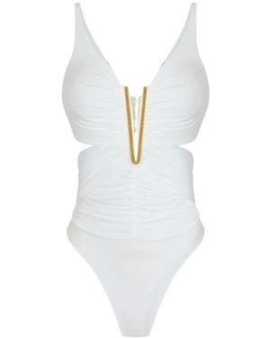 Elisabetta Franchi Spaghetti-Strap Bodysuit - White