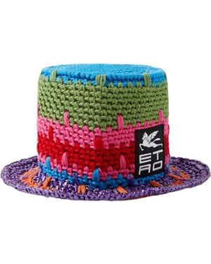 Etro Crocheted Bucket Hat - White