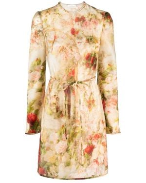 Zimmermann Luminosity Floral-Print Silk Minidress - Metallic