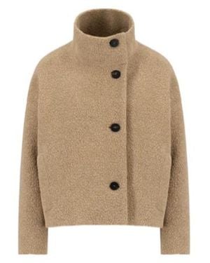 Harris Wharf London Buttoned Fleece Jacket - Natural