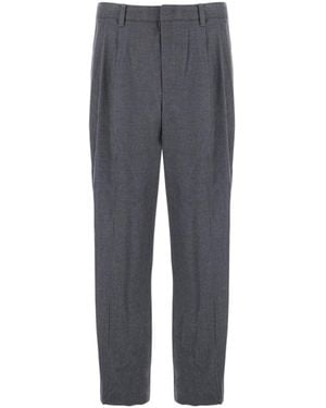 DUNST High-Waisted Pleated Trousers - Grey