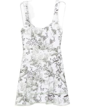 Alice + Olivia Floral-Print Mini Dress - White