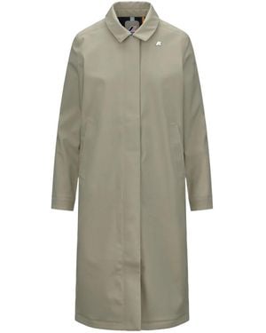 K-Way Logo Patch Padded Coat - Grey