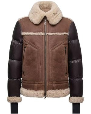 Moncler Argens Shearling Nappa Down Jacket - Brown