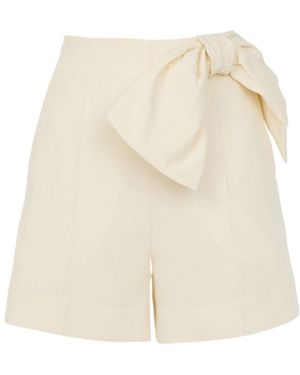 Chloé Chloé Bow Detailed High-Rise Shorts - Natural