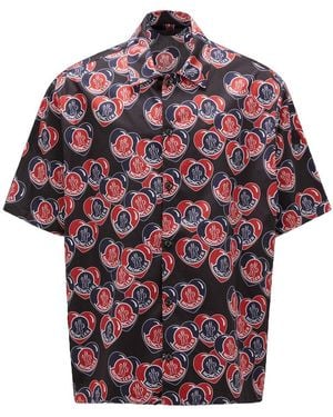 Moncler Heart Printed Short-Sleeved Shirt - Red