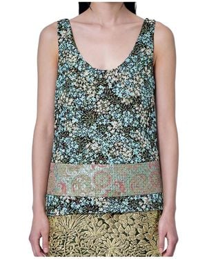 Dries Van Noten Floral-Print Sleeveless Top - Green