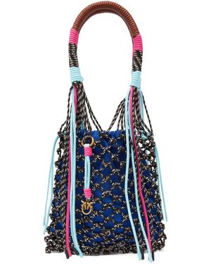 Pinko Rope-Trimmed Bucket Bag - Blue