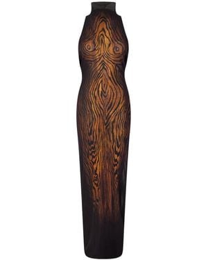 Jean Paul Gaultier Printed Dress - Brown