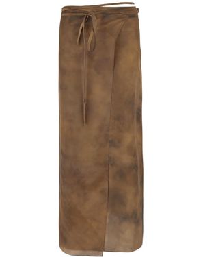 Sportmax High Waist Tied Skirt - Brown