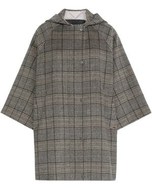 Weekend by Maxmara Hooded Checked Coat - Grey