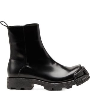 DIESEL D-Hammer Round-Toe Ankle Boots - Black
