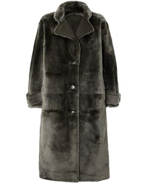 Yves Salomon Shearling Coat - Grey
