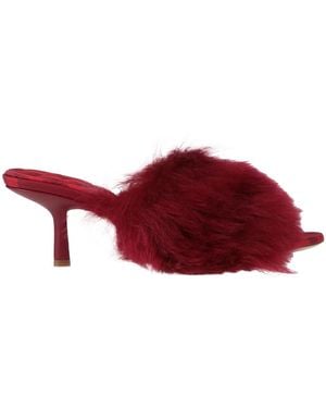 Burberry Minimalist Leather Stiletto Heels - Red