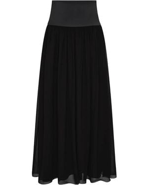 Posse Solene Gathered Maxi Skirt - Black