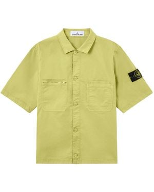 Stone Island Comfort-Fit Short-Sleeve Overshirt With Multiple Chest Pockets - Yellow