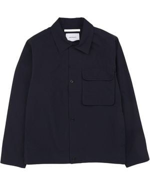 Norse Projects Collared Casual Jacket - Blue