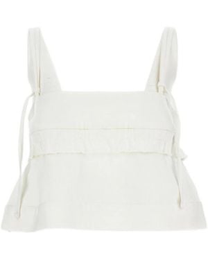 Sacai Sleeveless Denim Overalls - White