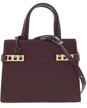 Delvaux Logo Shoulder Bag - Purple