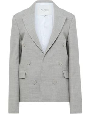 JW Anderson Double-Breasted Wool Blazer - Grey