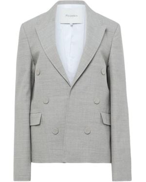 JW Anderson Double-Breasted Wool Blazer - Grey