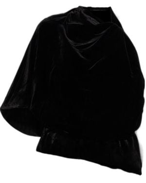 Rohe Off-The-Shoulder Sculptural Velvet Top - Black