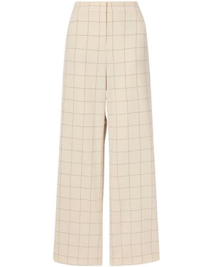 Veronica Beard Plaid Casual Pants - Natural